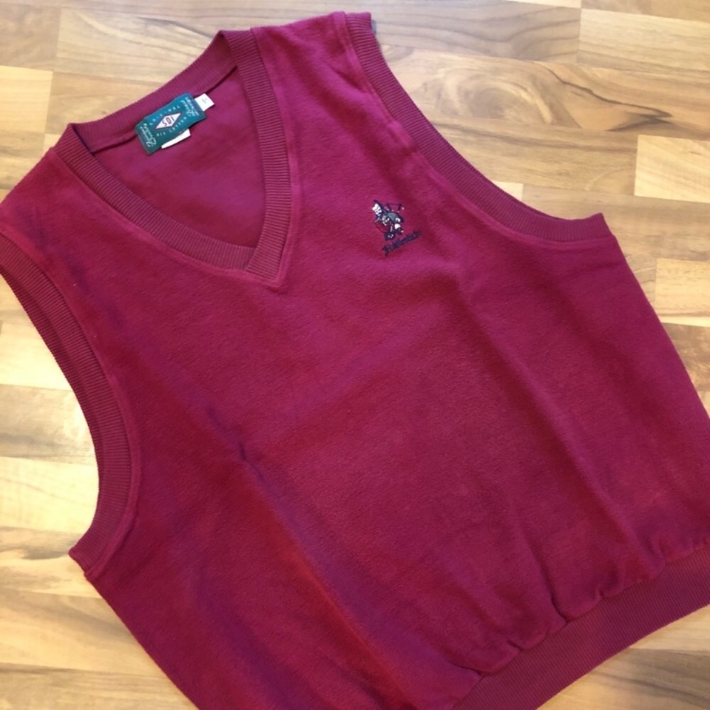 Fiddlesticks golf sweater vest Large wine EUC